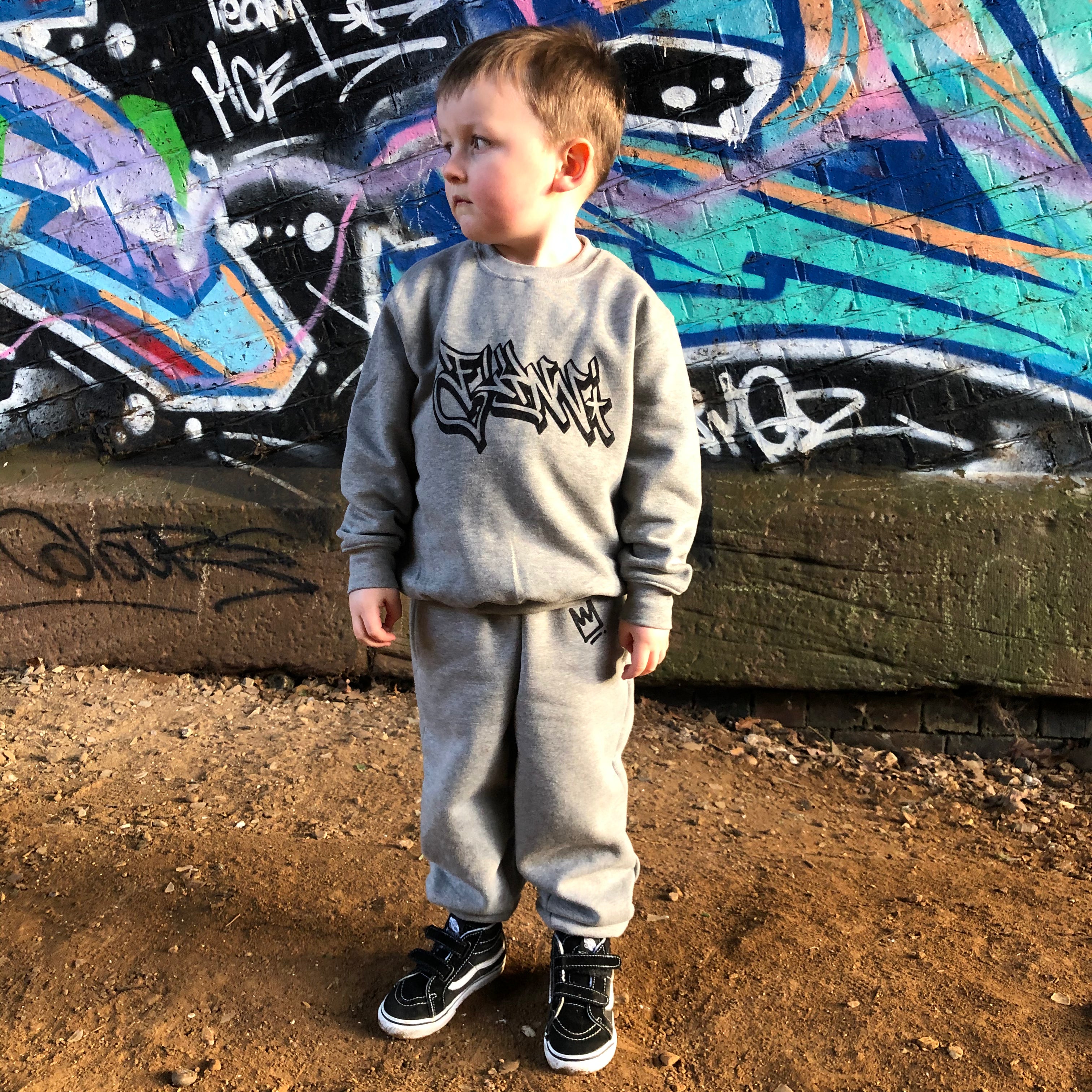 Kids custom graffiti tracksuit set
