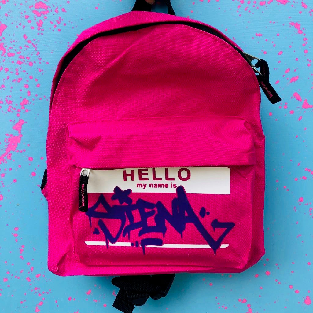 Kids Personalised Hello My Name Is Backpack