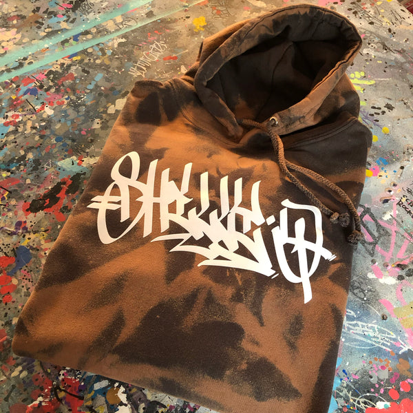 Adults Acid Wash Custom Graffiti Hoodie